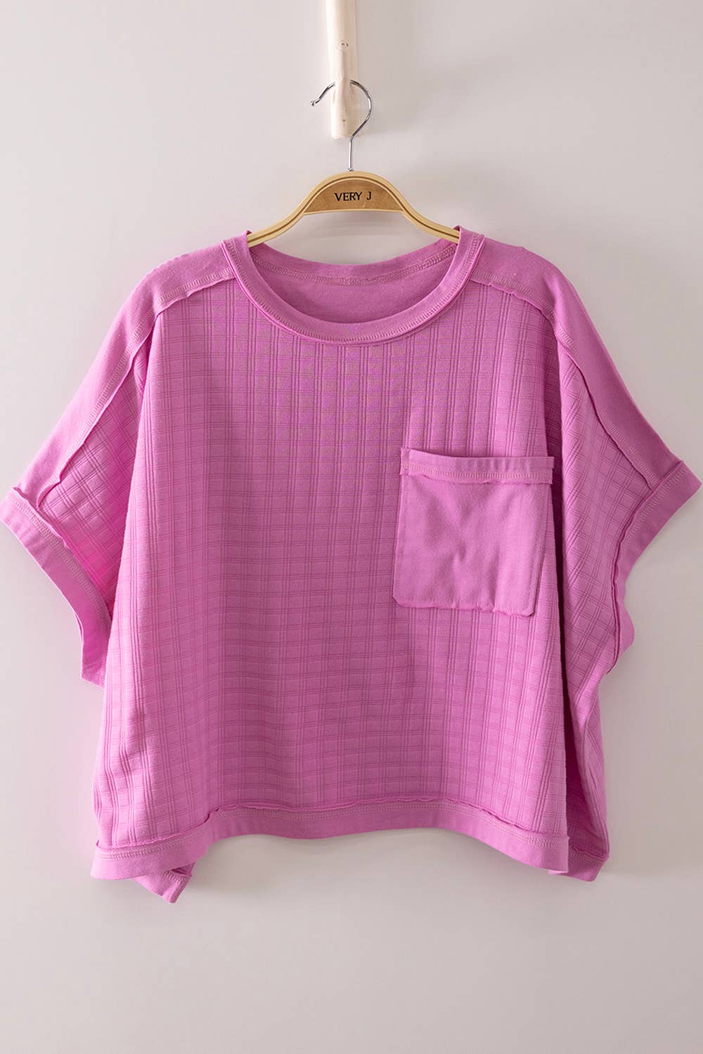 Dolman Sleeve Textured Knit Casual Top