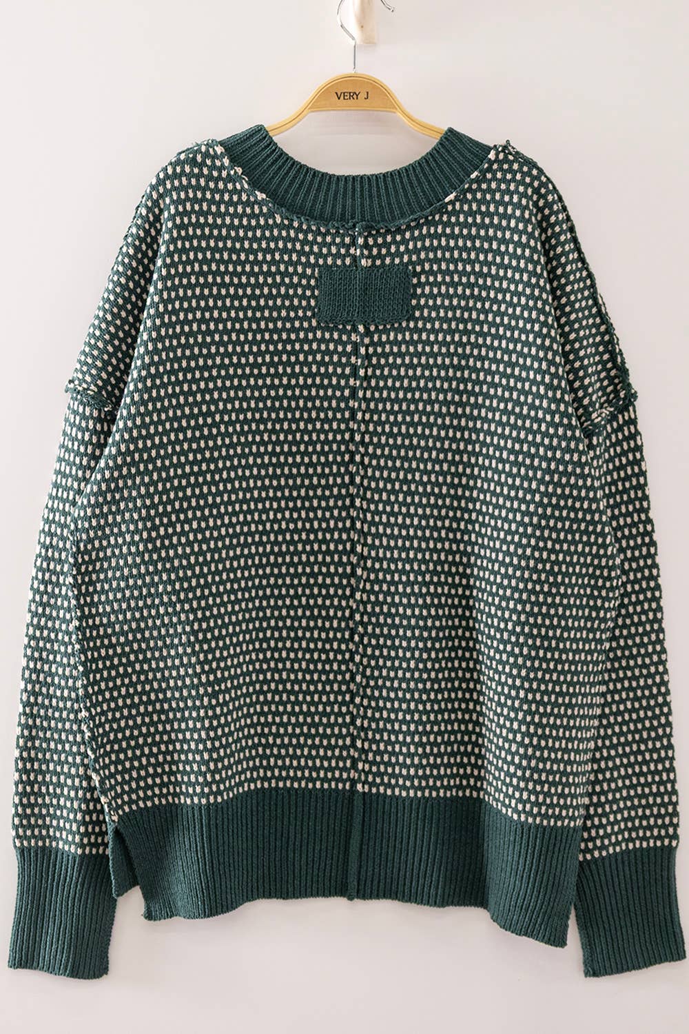 Contrast Stitch Reversible V-Neck Sweater