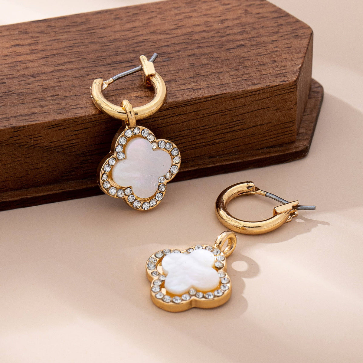 Rhinestone Clover earrings