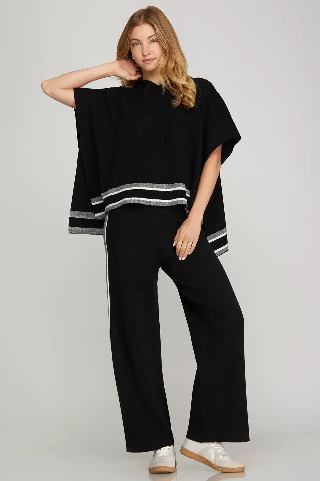SWEATER PANTS WITH ELASTIC WAIST BAND