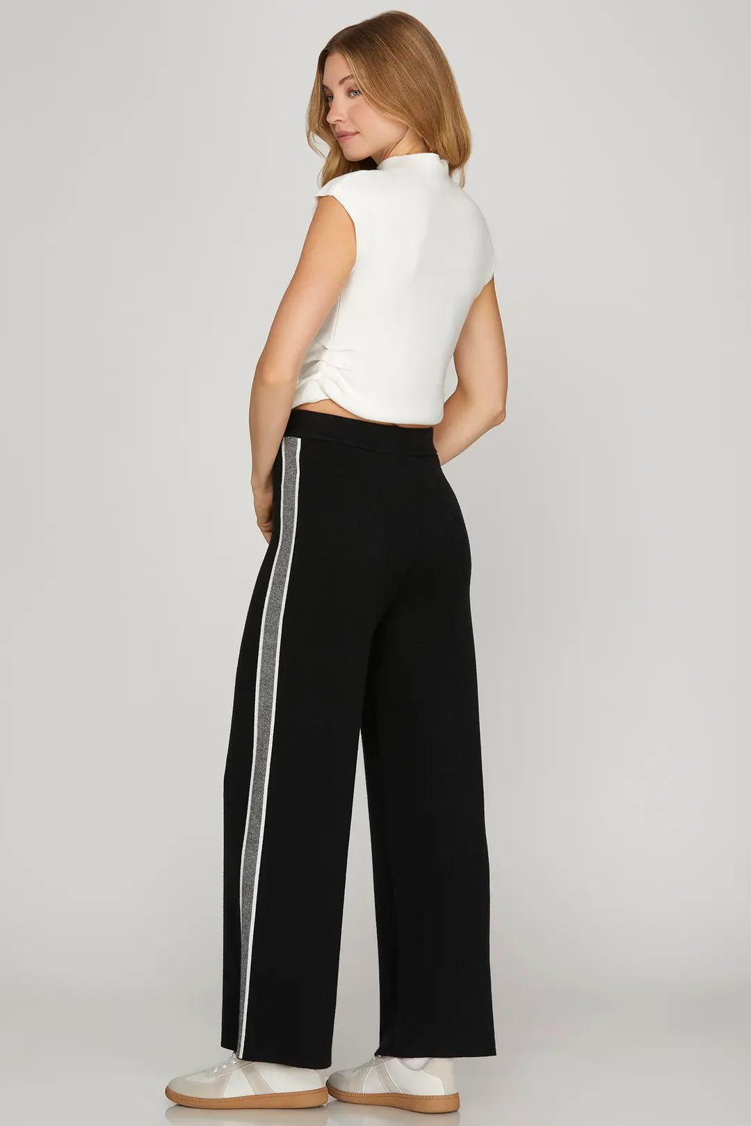 SWEATER PANTS WITH ELASTIC WAIST BAND