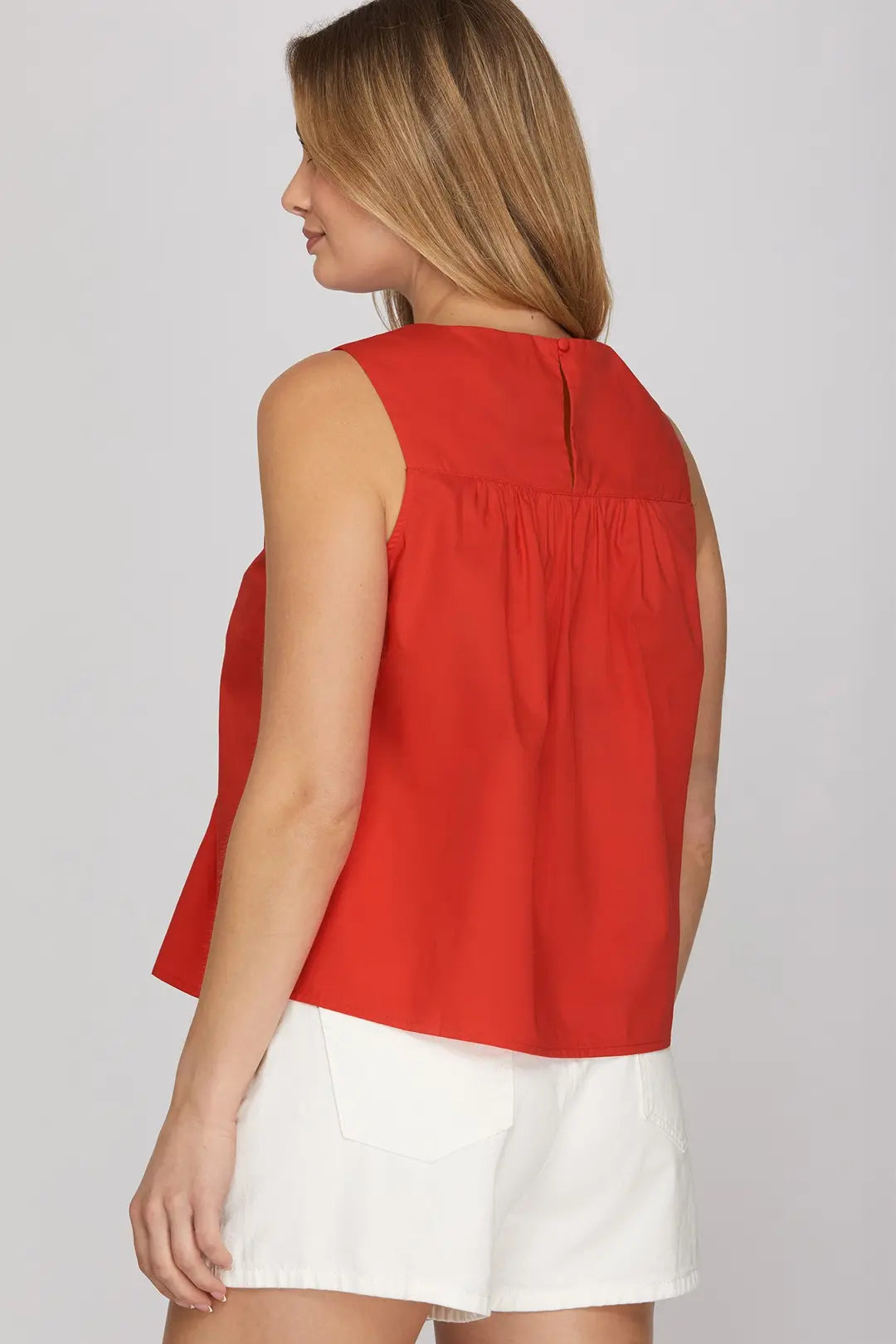 GAME DAY - SLEEVELESS RUFFLE DETAIL TOP