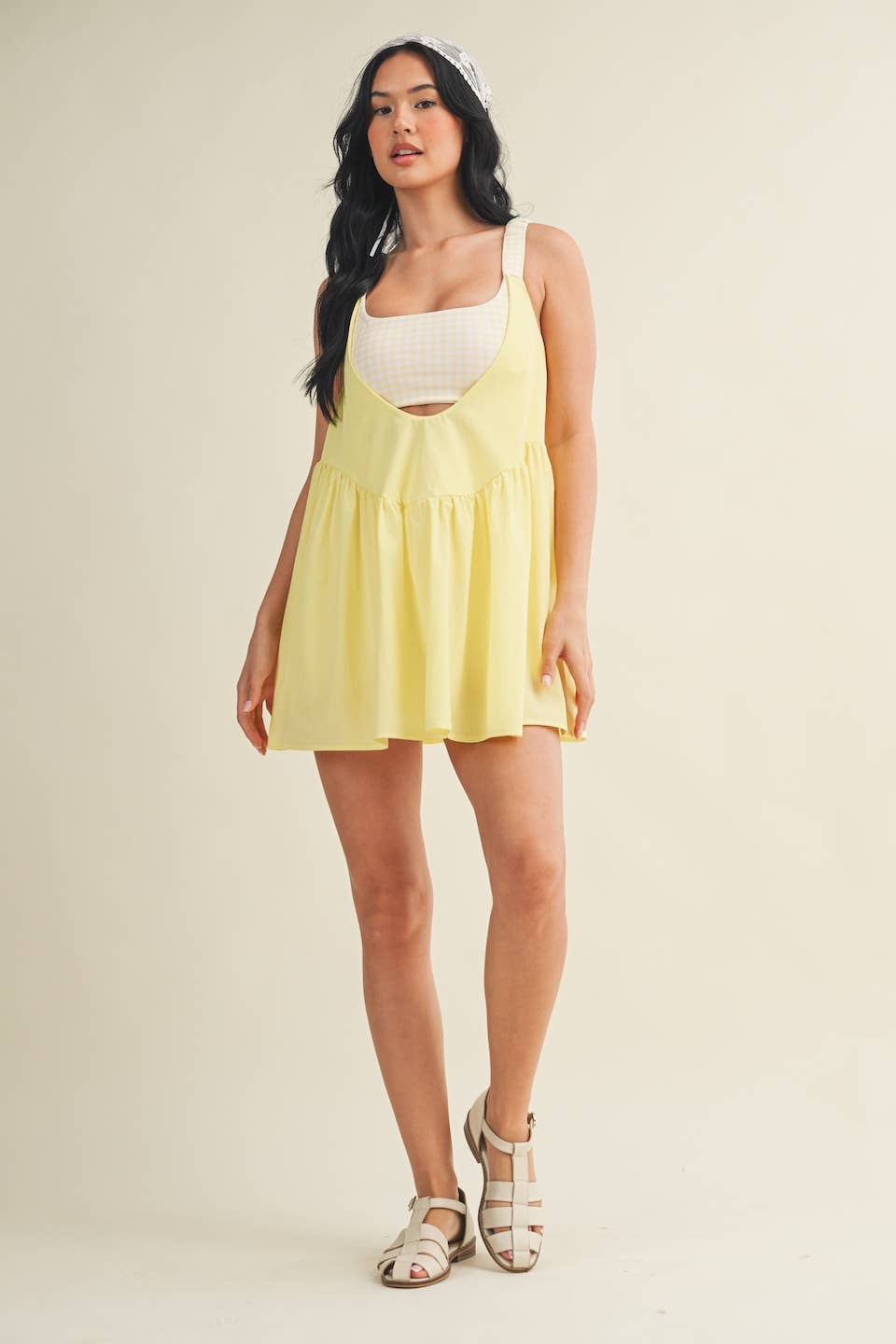 Gingham Print Double Layered Play Dress