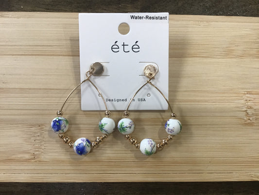 Floral 3 bead Earring