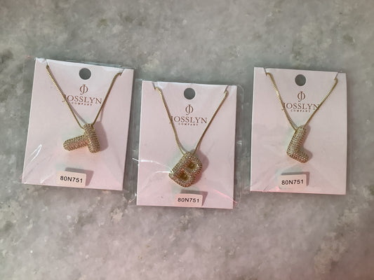Initial Rhinestone Necklace