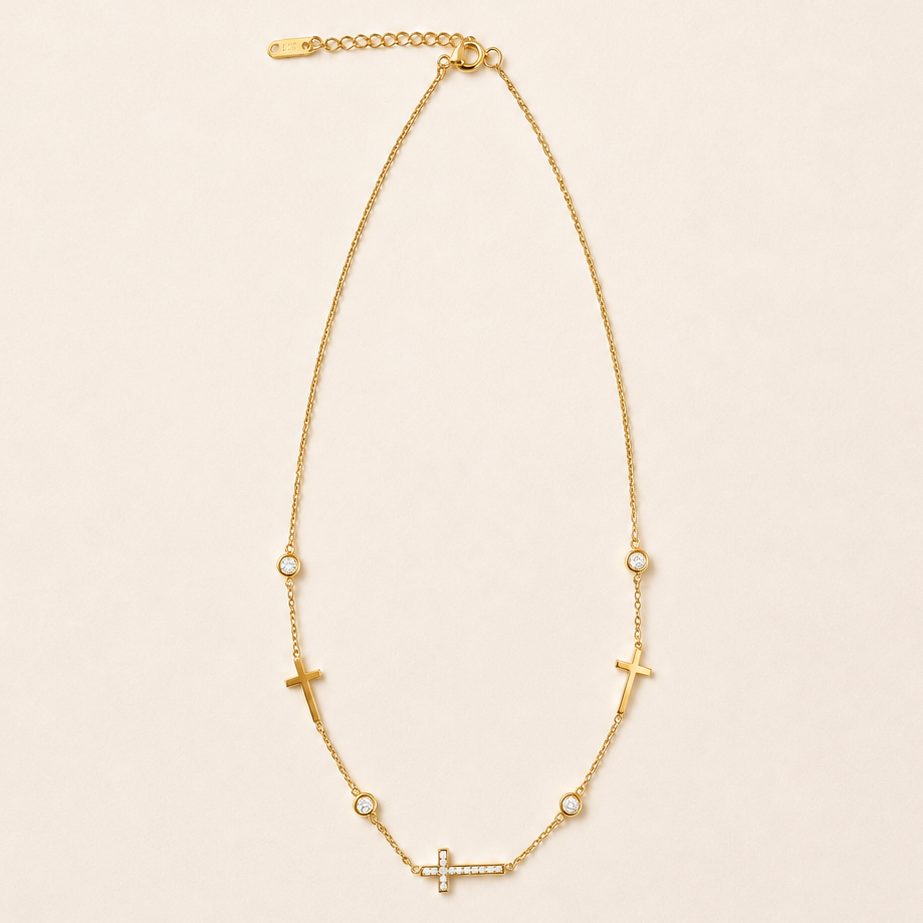 STEEL TARNISH FREE CROSS NECKLACE