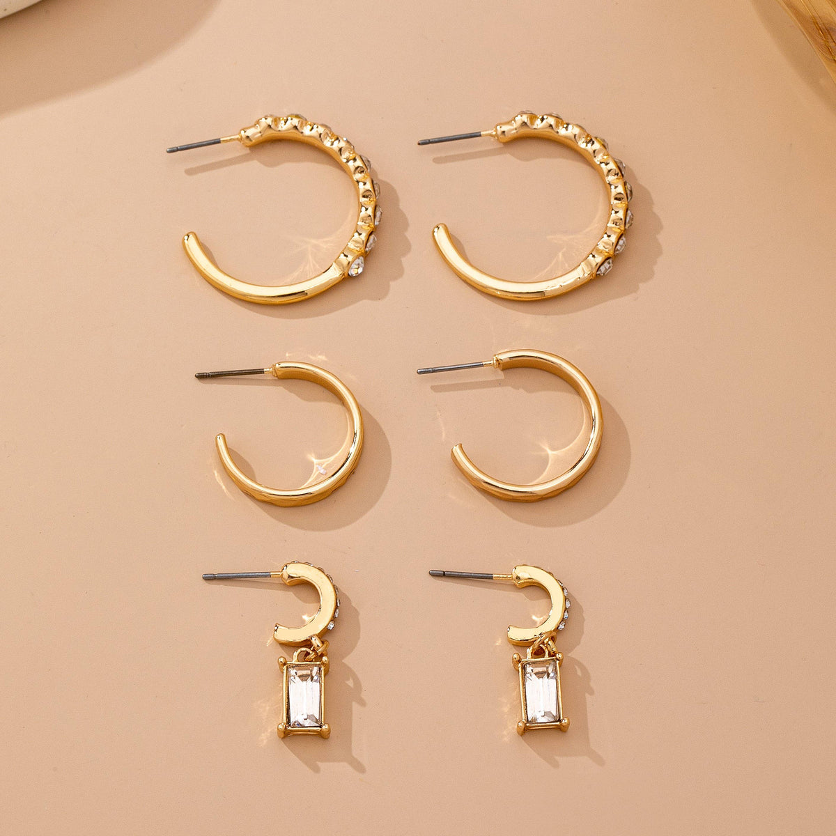 Crystal-Accented  Earring Set