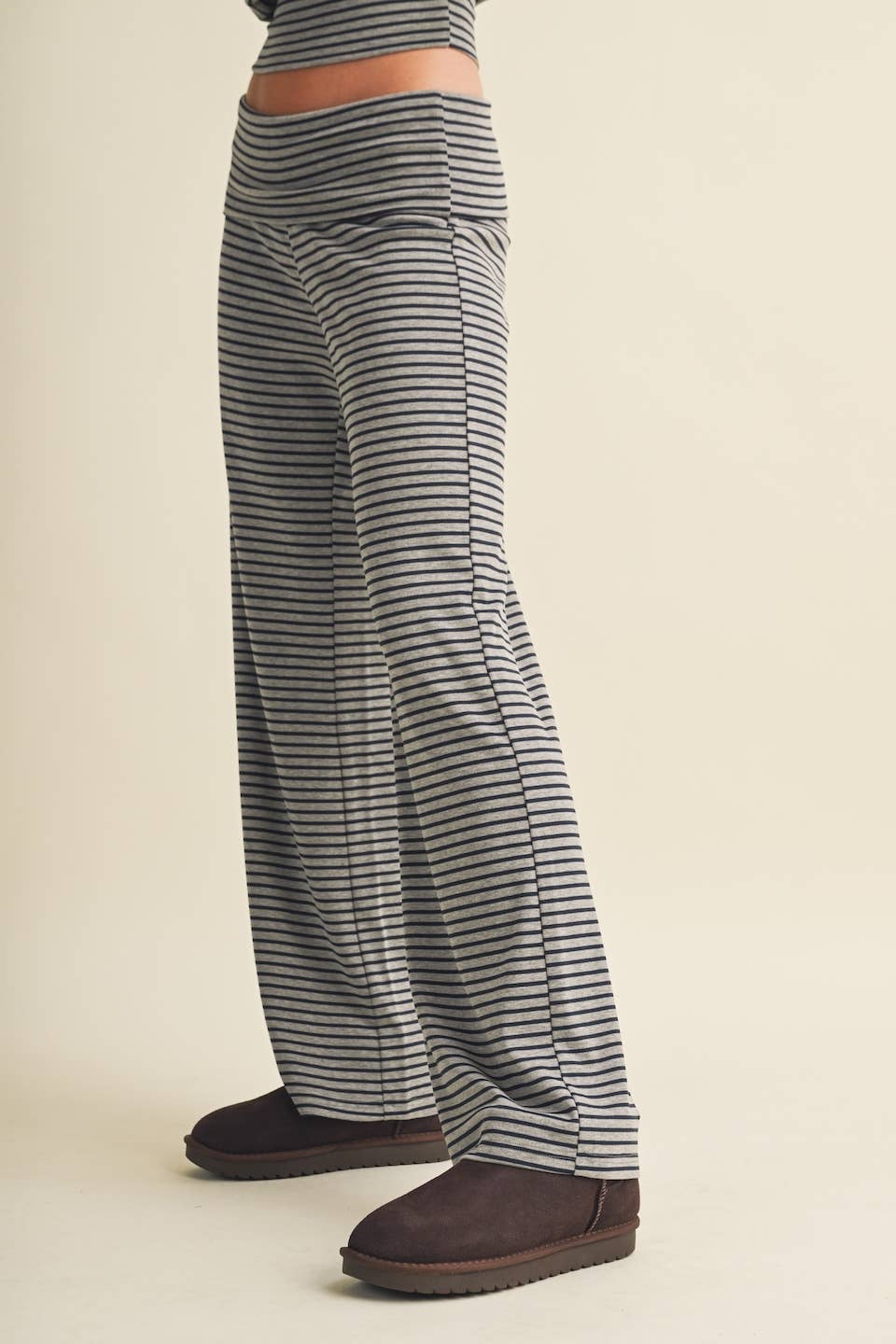 Striped Relaxed Foldover Pants