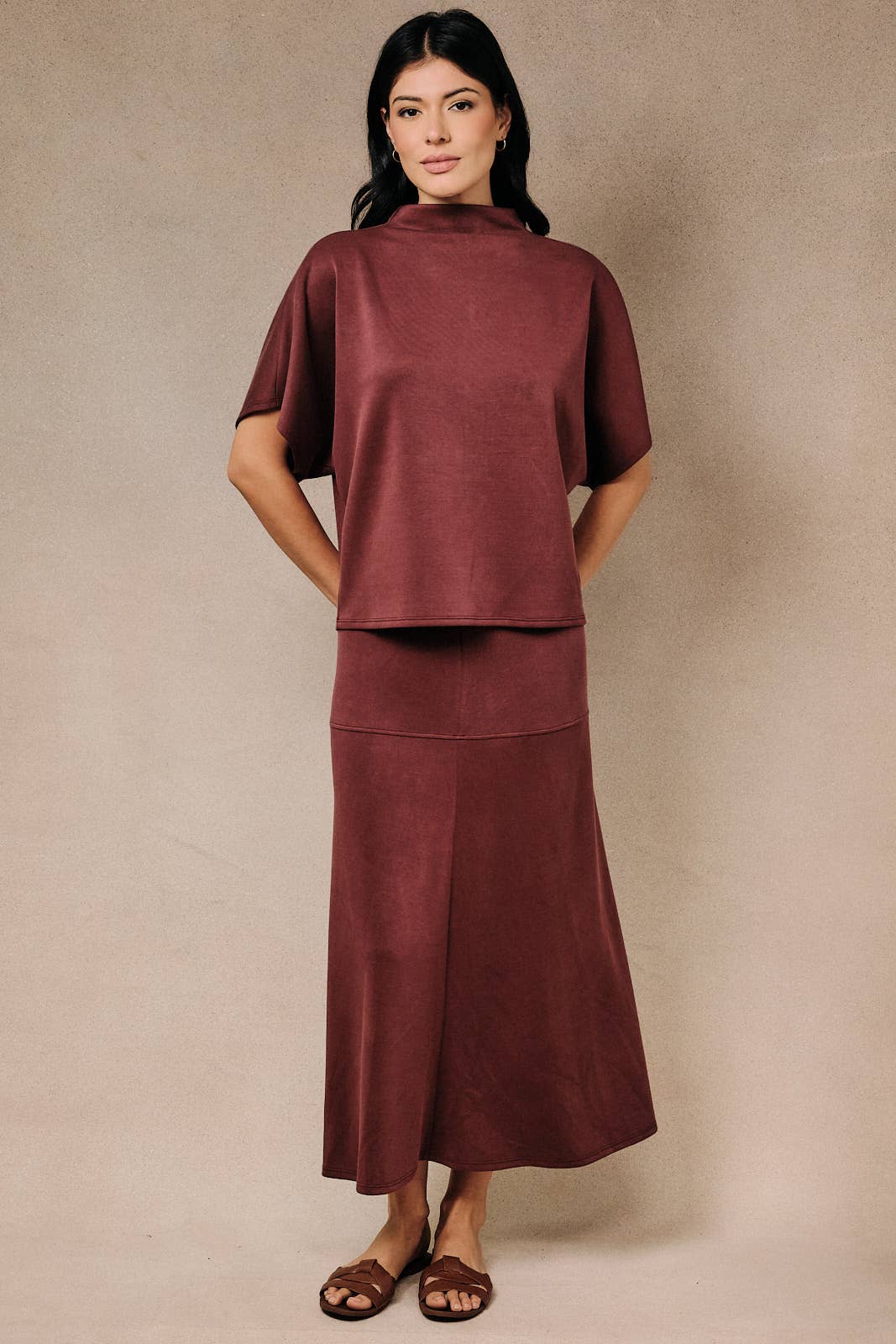 Mock Neck Dolman Top