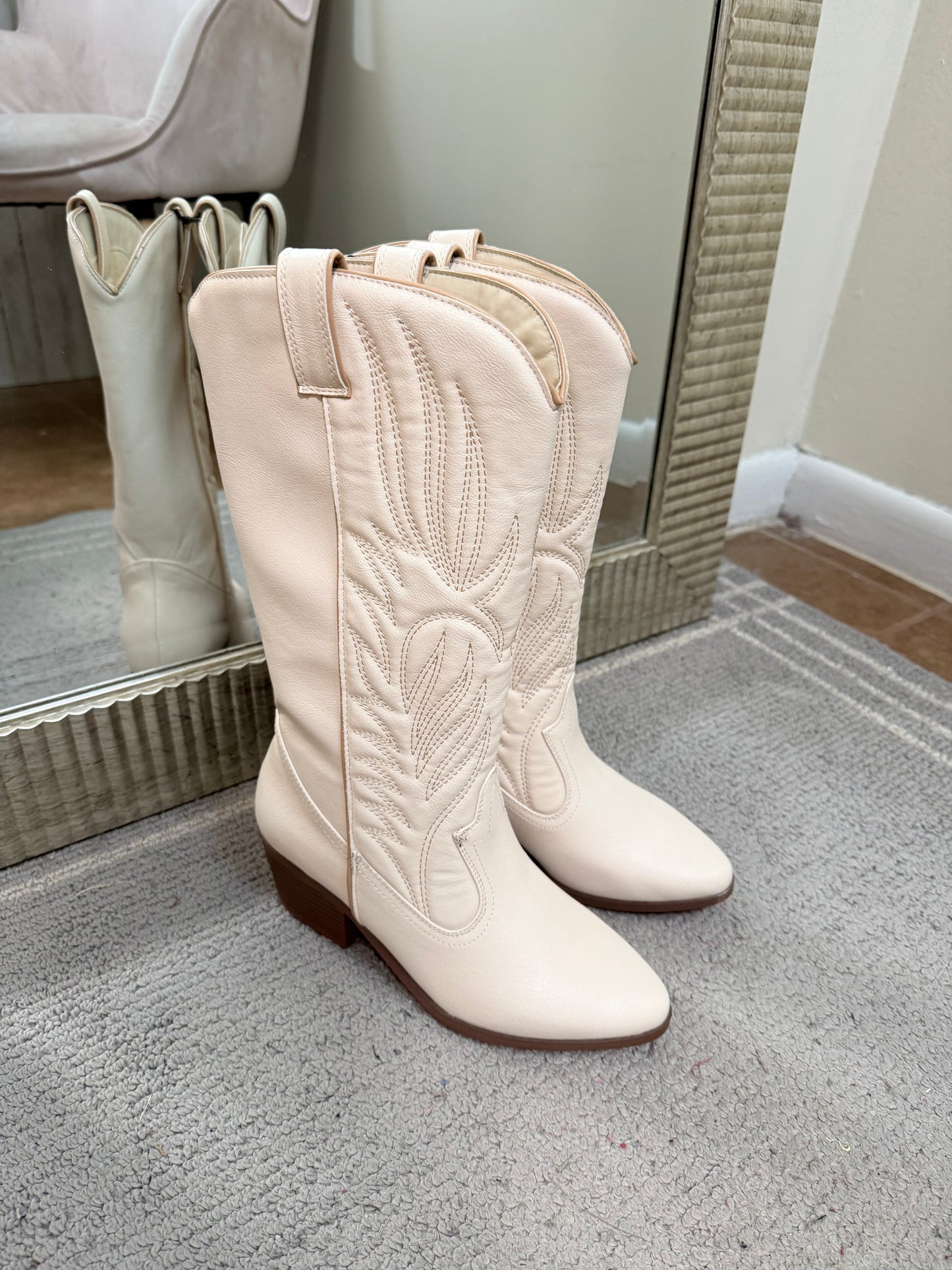 Cream Cowboy Boots