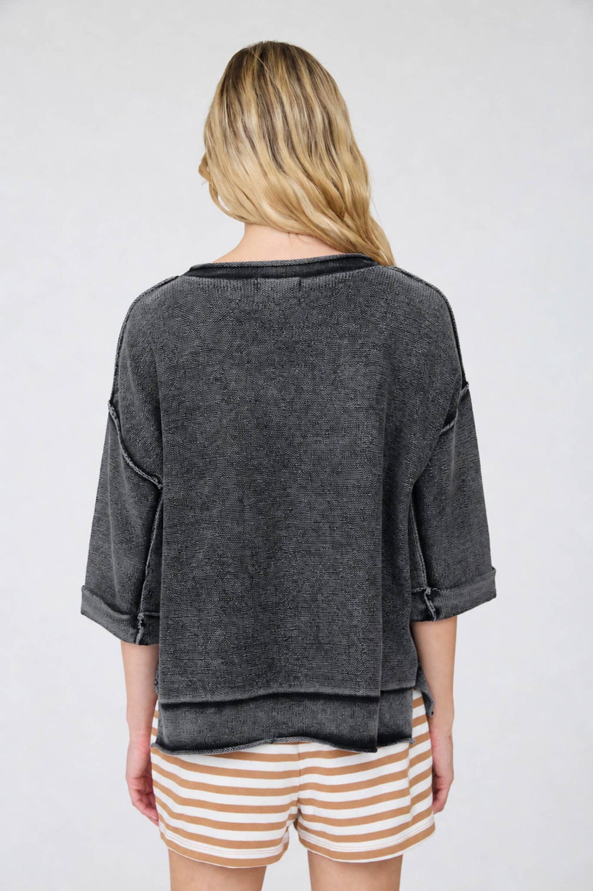 WASHED INVERTED SEAM  SLEEVE