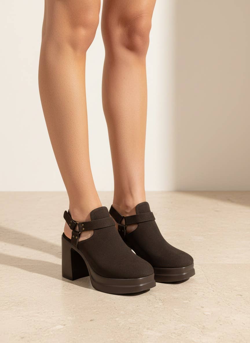 Palazzo Slingback Cutout Platform Bootie
