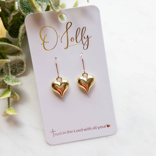 Gold Heart Earrings
