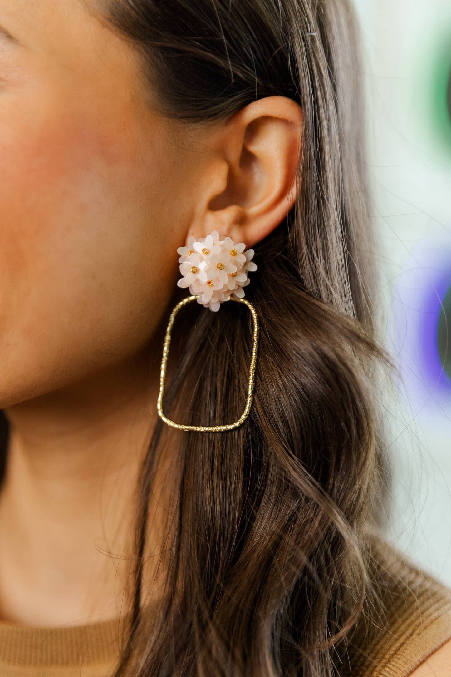 Matte Flower Hoops