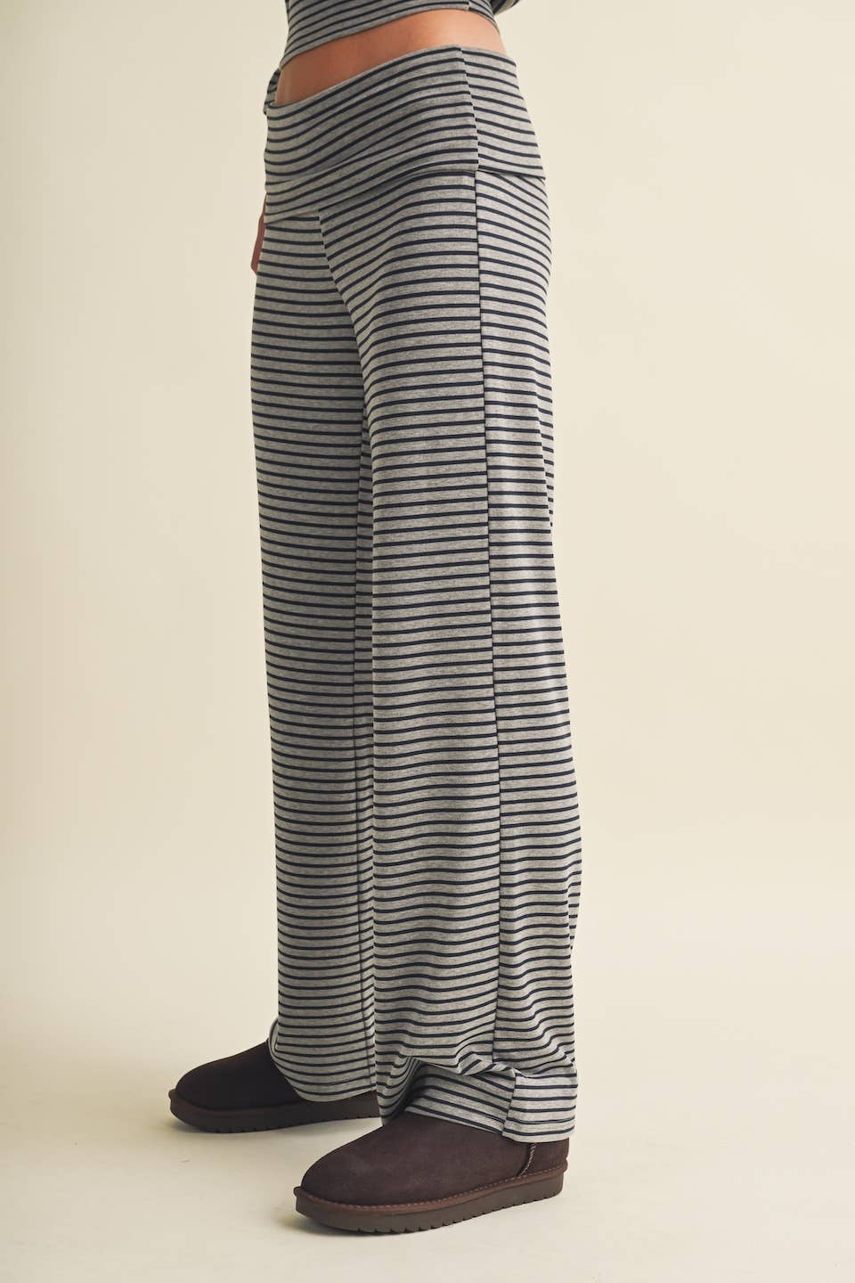 Striped Relaxed Foldover Pants