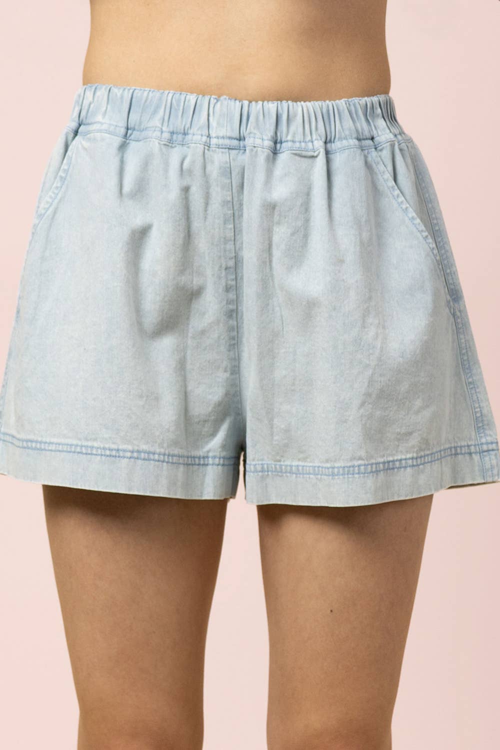 Washed Denim Swing Top & Shorts Set