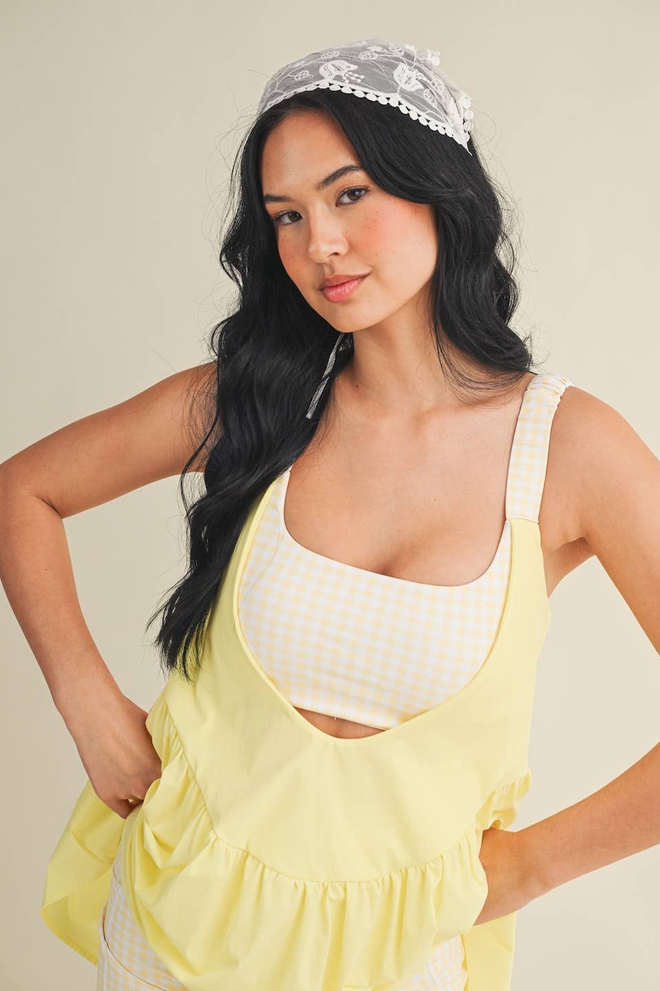 Gingham Print Double Layered Play Dress