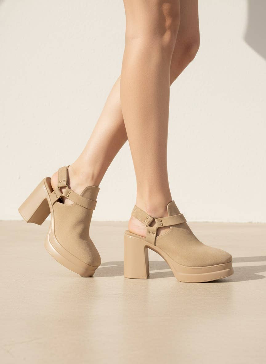 Palazzo Slingback Cutout Platform Bootie