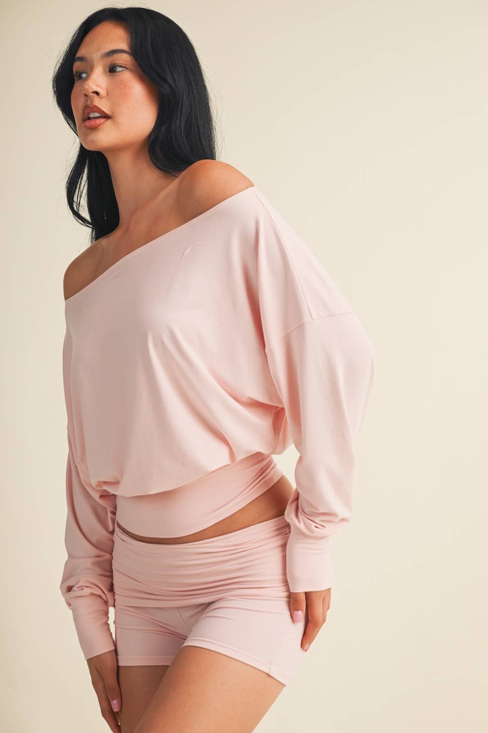 Soft Knit Off Shoulder Slouchy Top