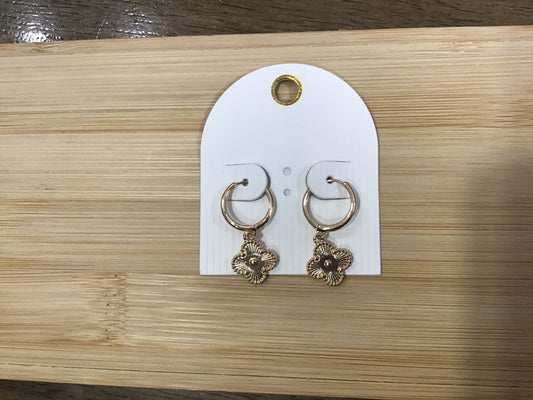 Clover Charm Hoop Earrings