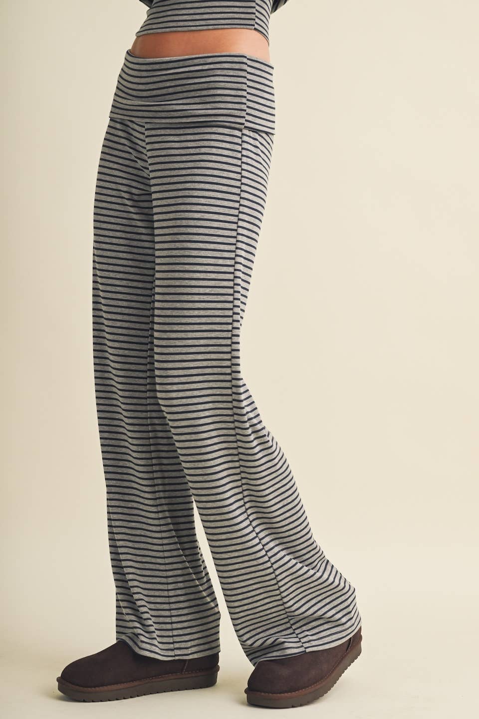 Striped Relaxed Foldover Pants
