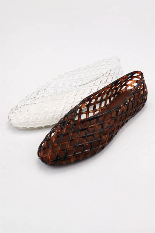 Chic Woven Cage Jelly Ballet Flats