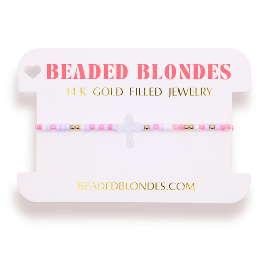 Lilac Cross Bracelet