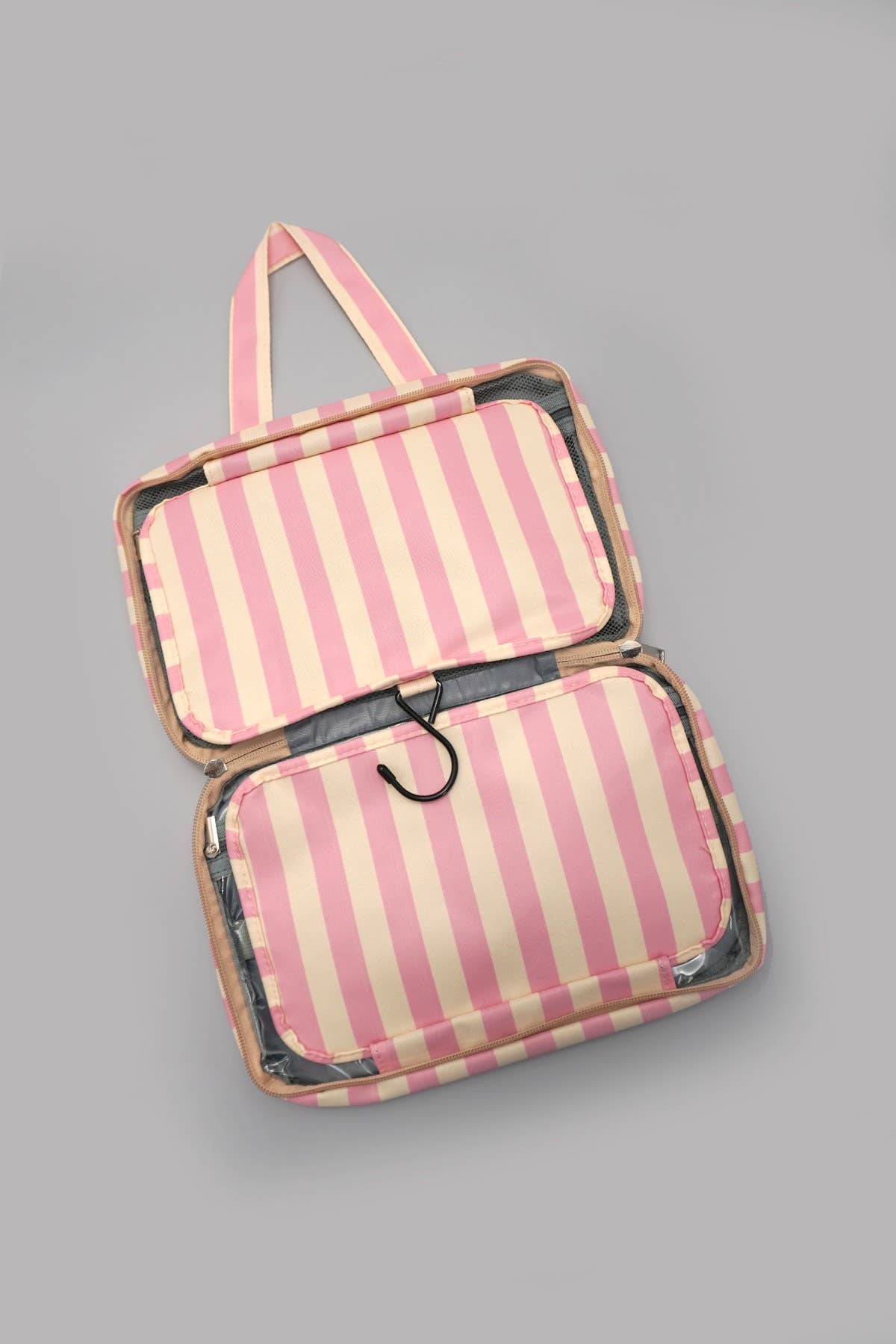 Striped Hanging Toiletry & Makeup Organizer Bag