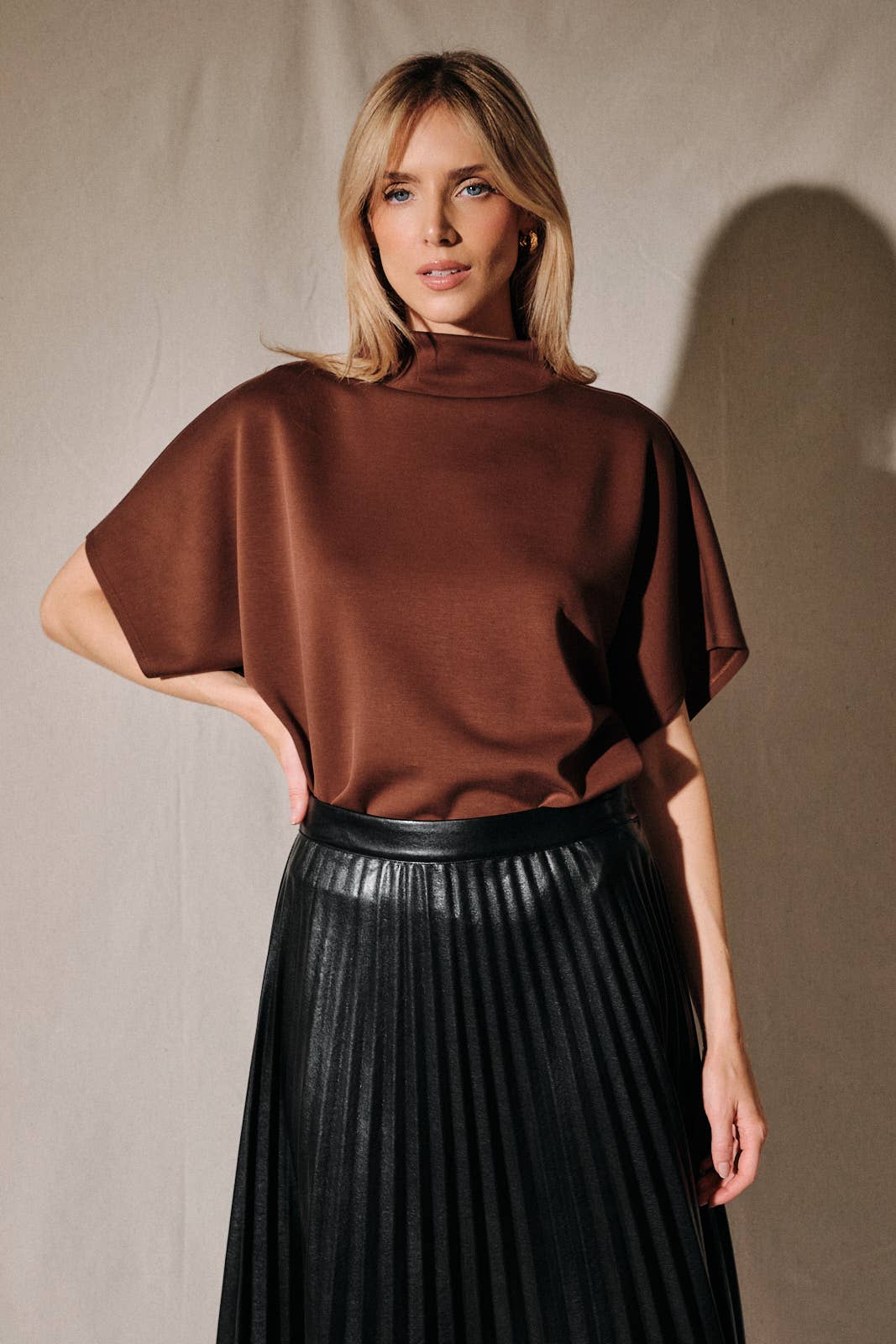 Mock Neck Dolman Top
