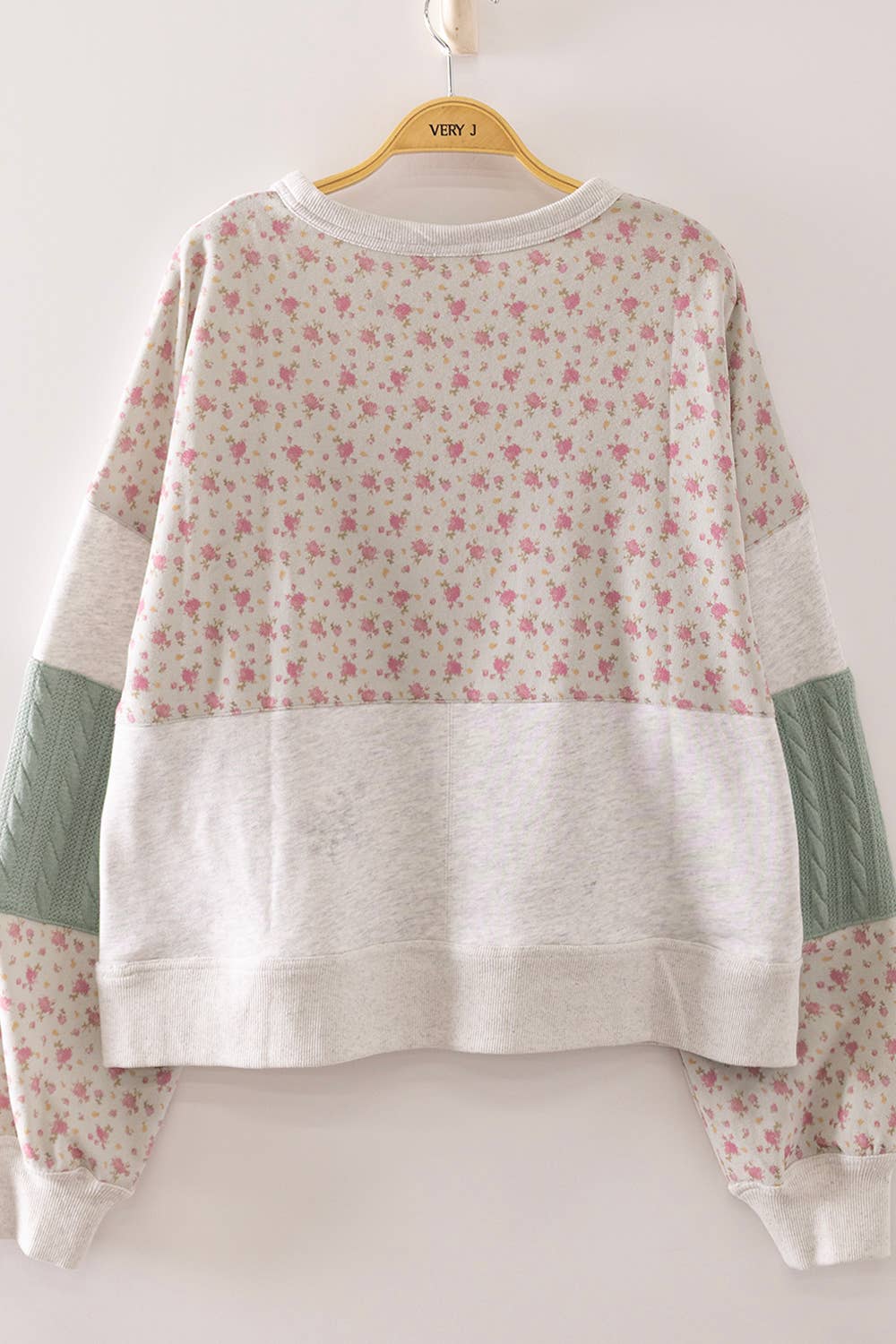 Floral Patchwork Contrast Sweatshirt