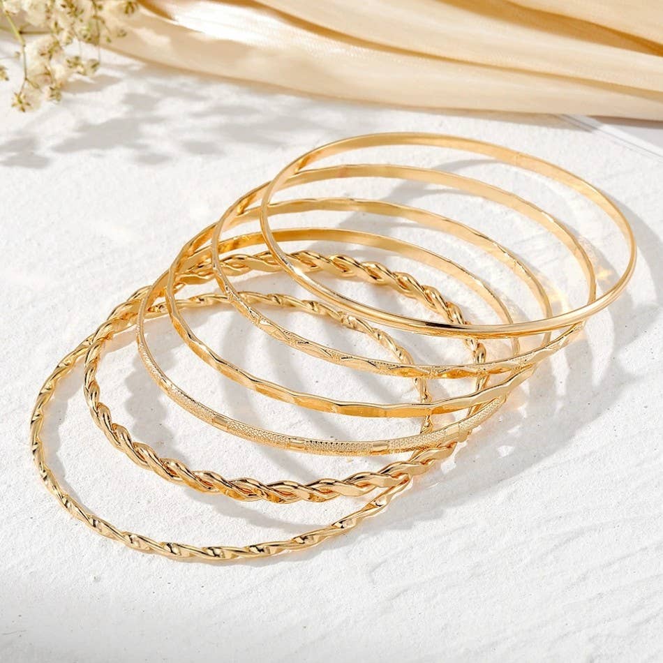 Gold Layered Bangle Set
