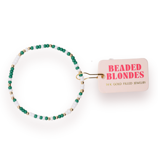Green and White Sprinkle Bracelet