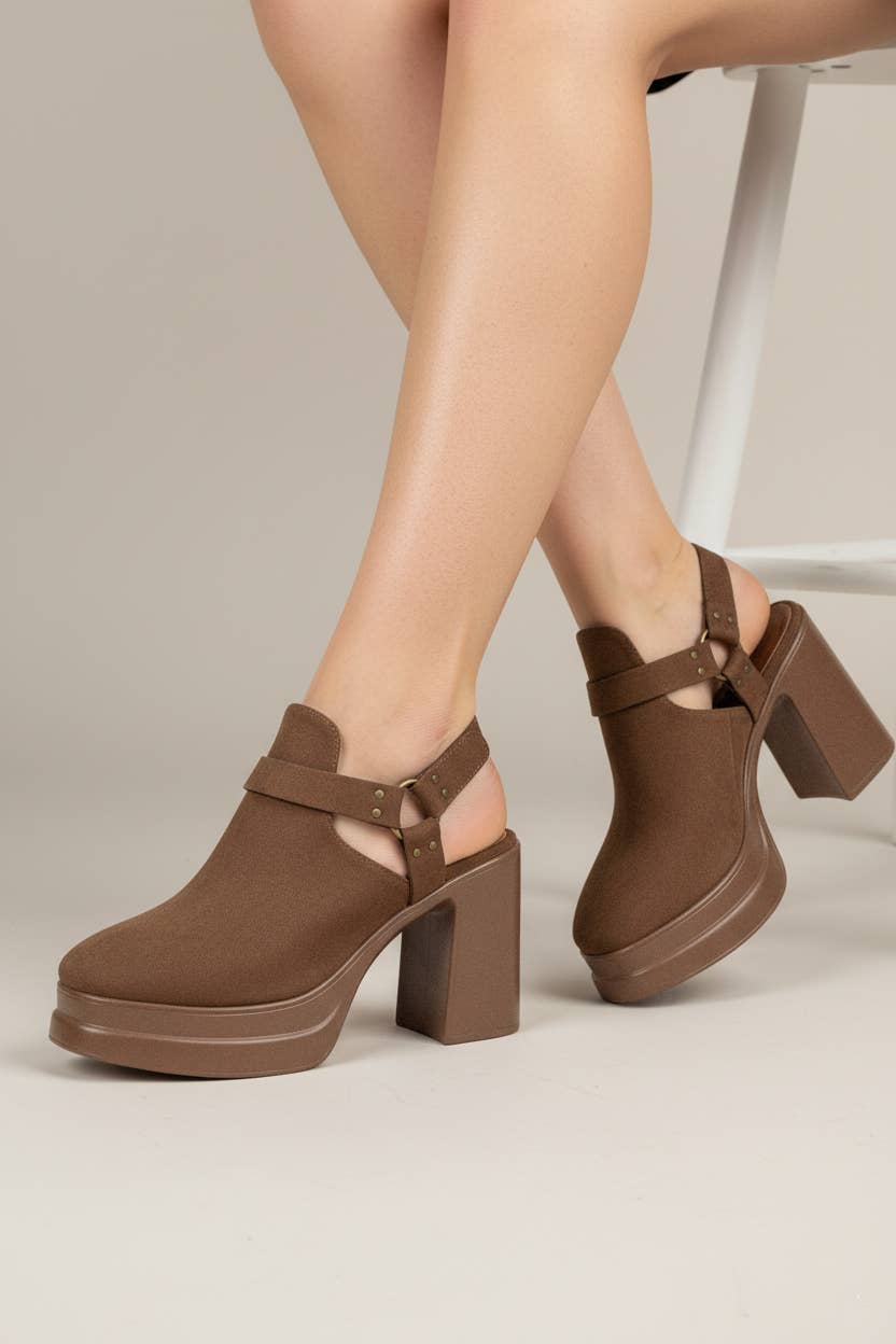 Palazzo Slingback Cutout Platform Bootie