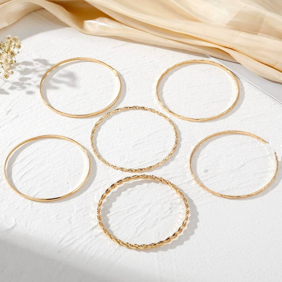 Gold Layered Bangle Set