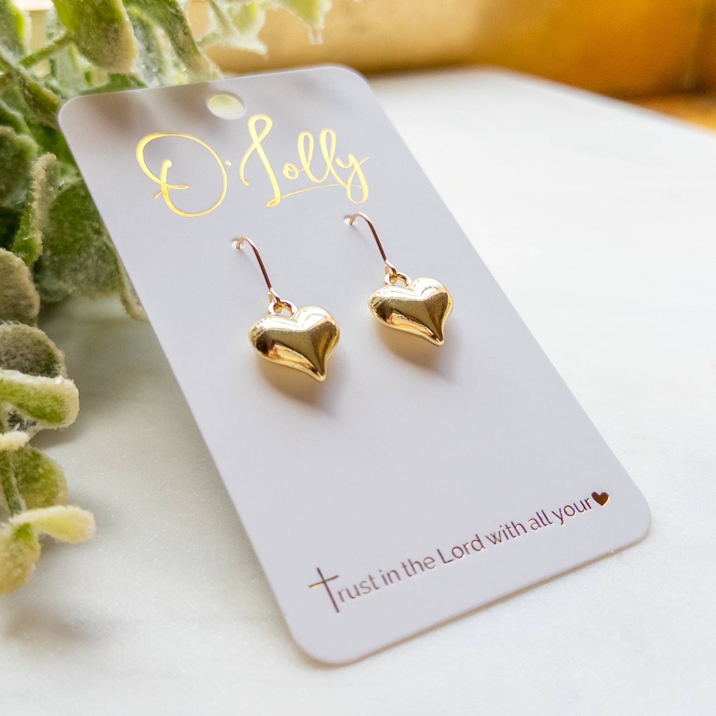 Gold Heart Earrings