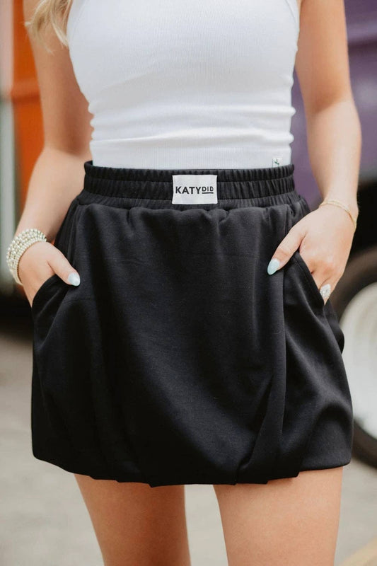 Black Scuba Bubble Mini Skirt