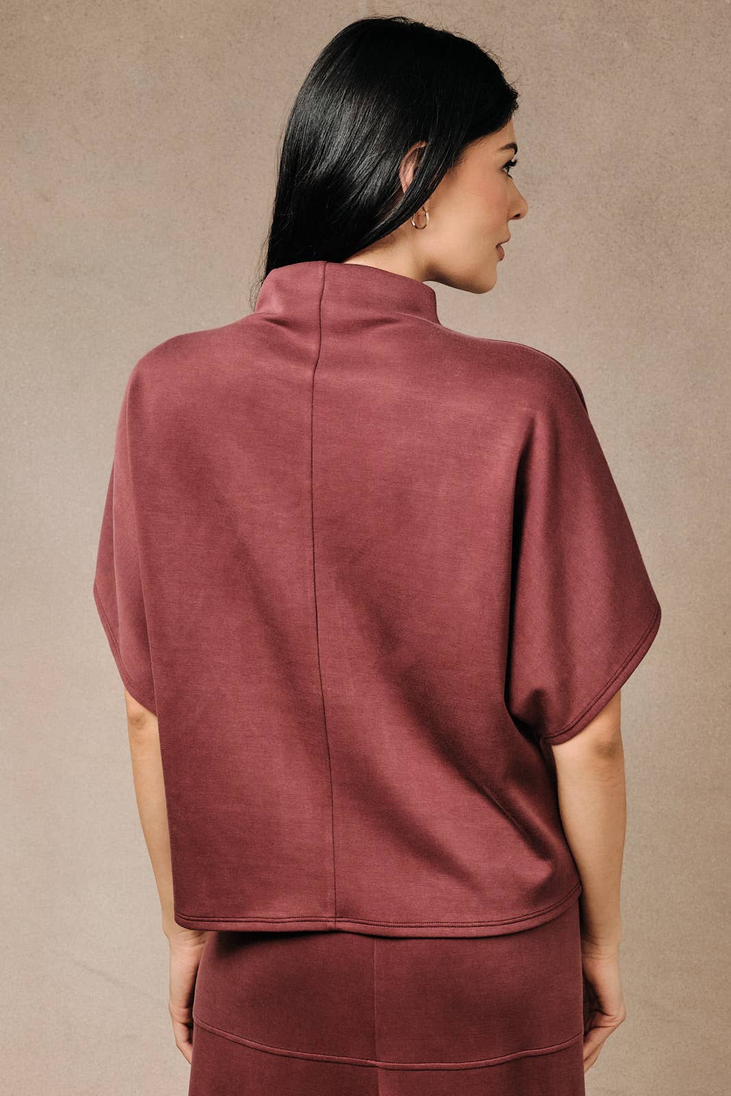 Mock Neck Dolman Top