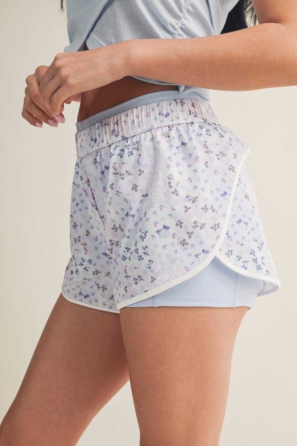 Patchwork Print Nylon Shorts