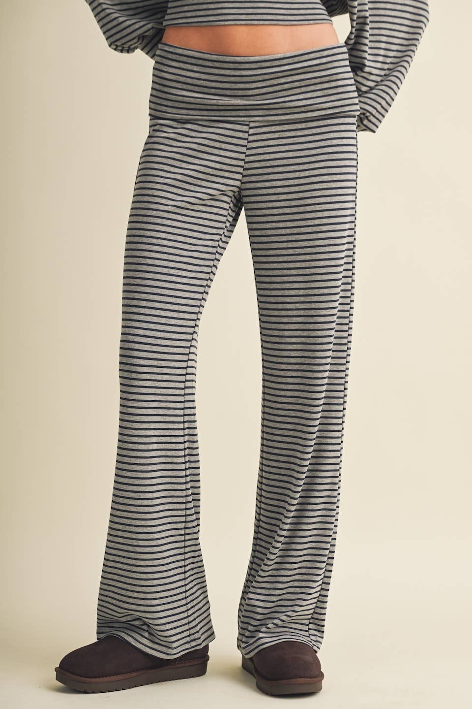 Striped Relaxed Foldover Pants