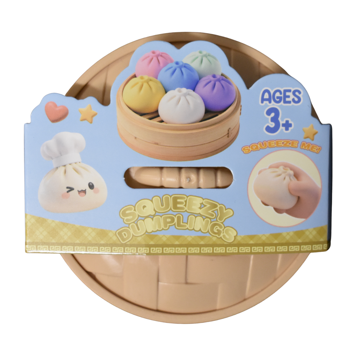 Squeezy Dumpling Toy – Assorted Colors (3.5") MSDS3