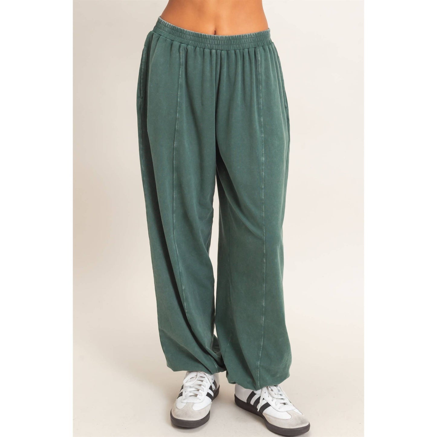 Mineral Wash Elastic Waist Jogger Pants
