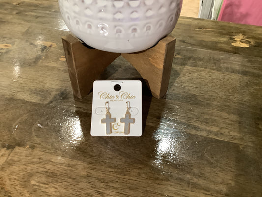 Cross Stone Earrings