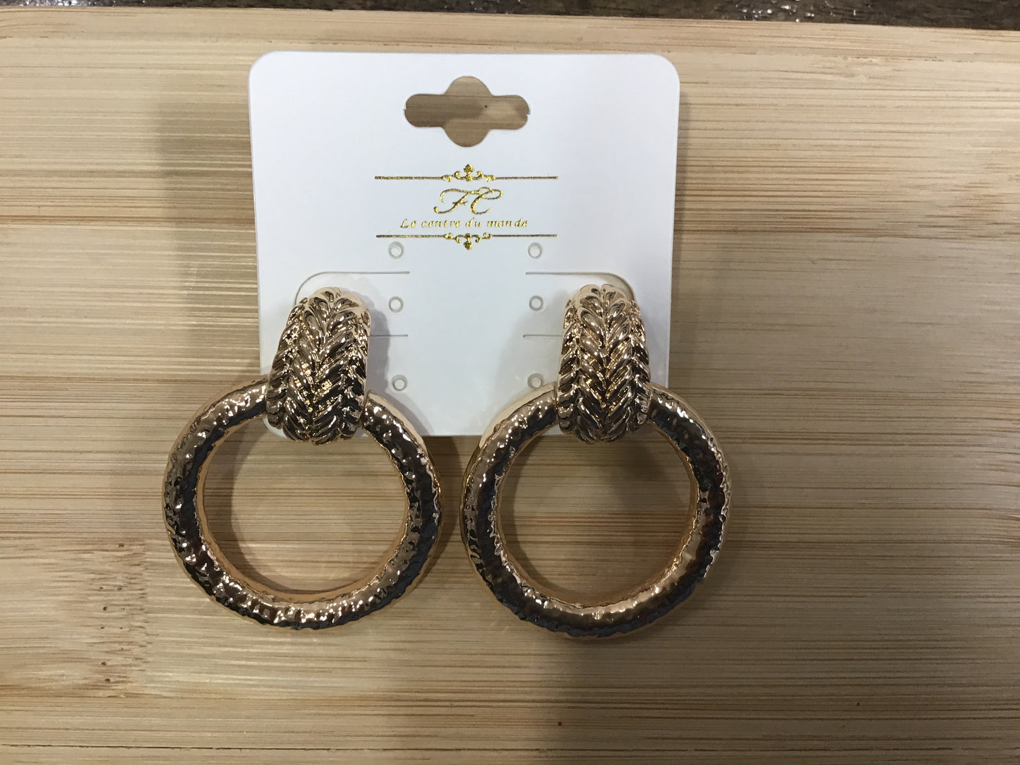 Texture Metal Dangle Earrings