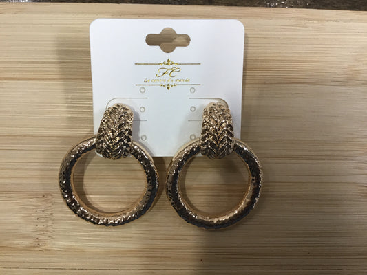 Texture Metal Dangle Earrings