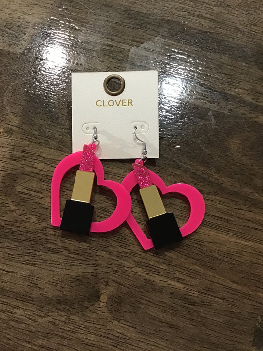 lipstick love earrings