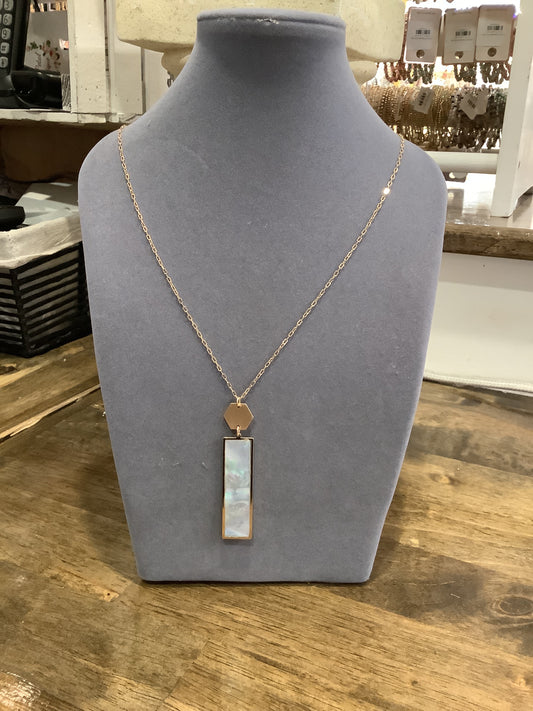 iridescent rectangle necklace