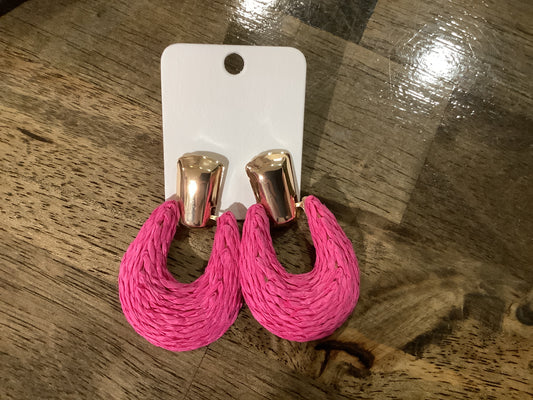 pink horseshoe earrings