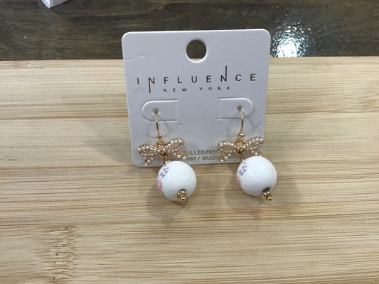 Small bow ball Earring