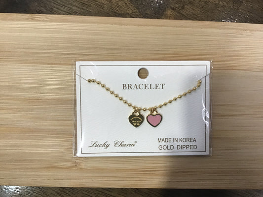 Heart Charm Ball Bracelet