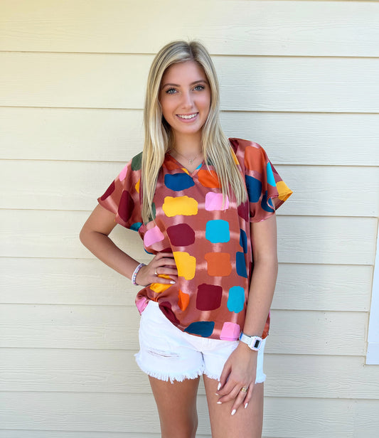 Geometric Love Top